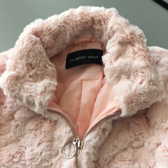 MOVING SALE! Mustard Seed Faux Fur Pink Jacket - Picture 9 of 11